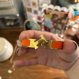 Orange and Gold H Bracelet